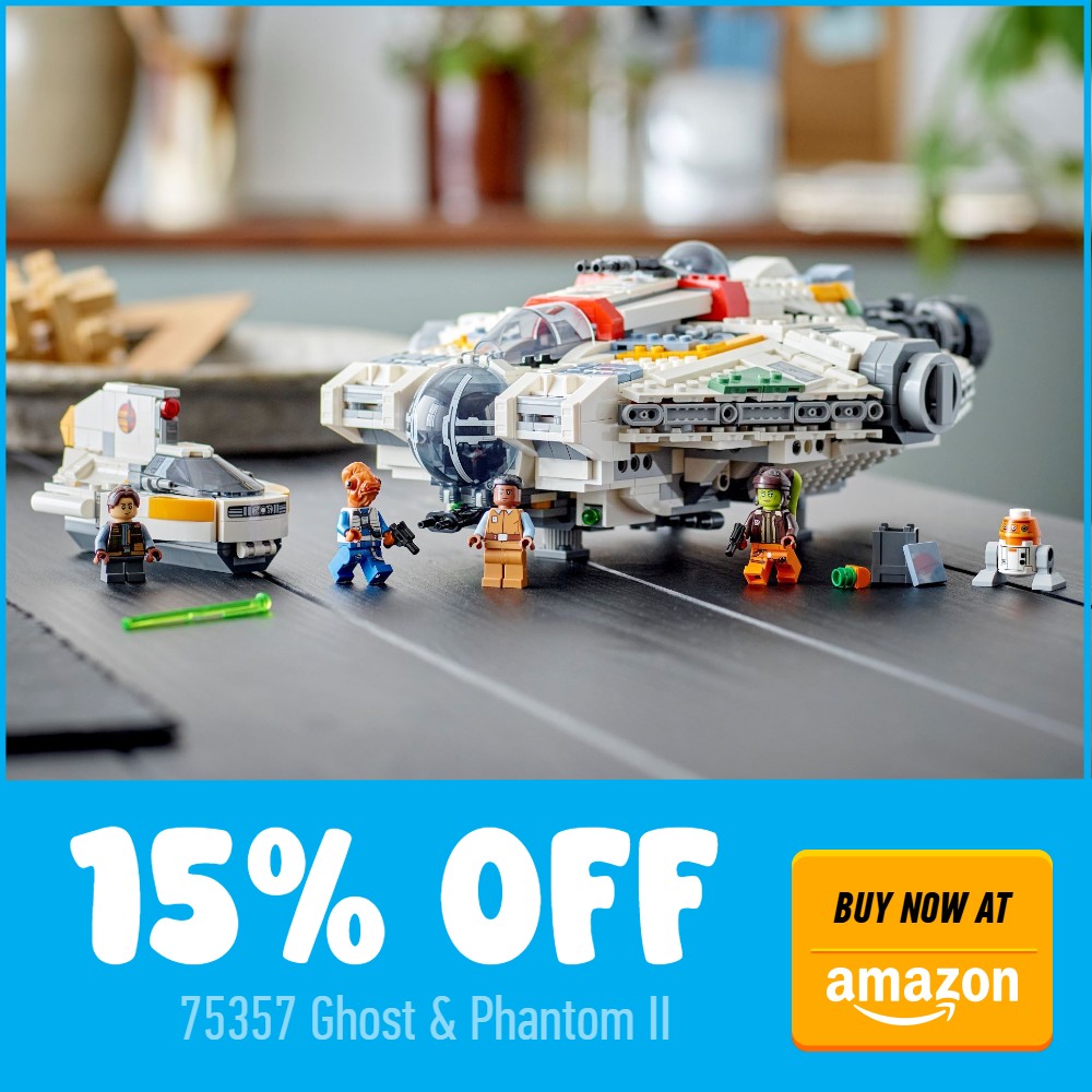 lego star wars 75357 ghost phantom II 15 off amazon deal card