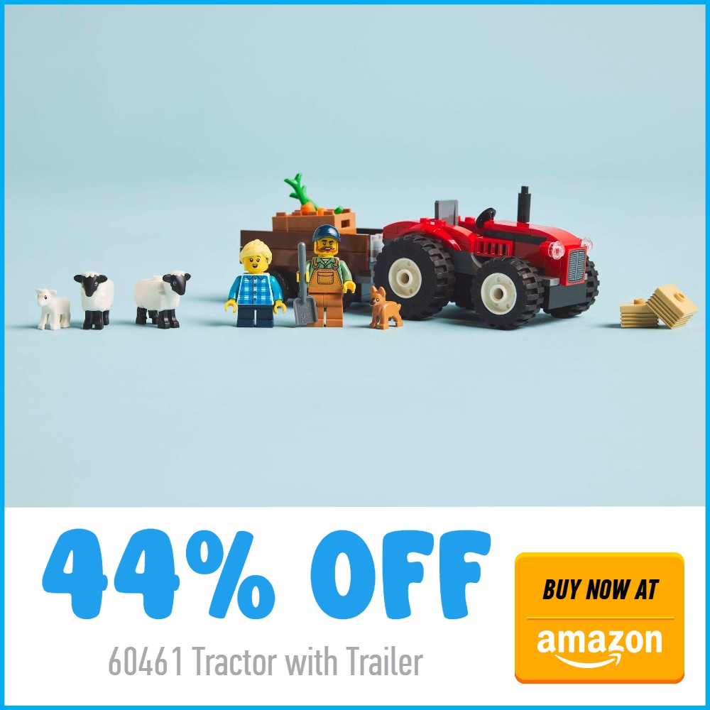 lego city 60461 tractor with trailer deal card 44 off amazon white