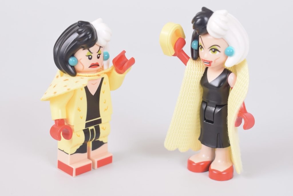 LEGO Disney Cruella minifigure vs mini doll 6 1024x683