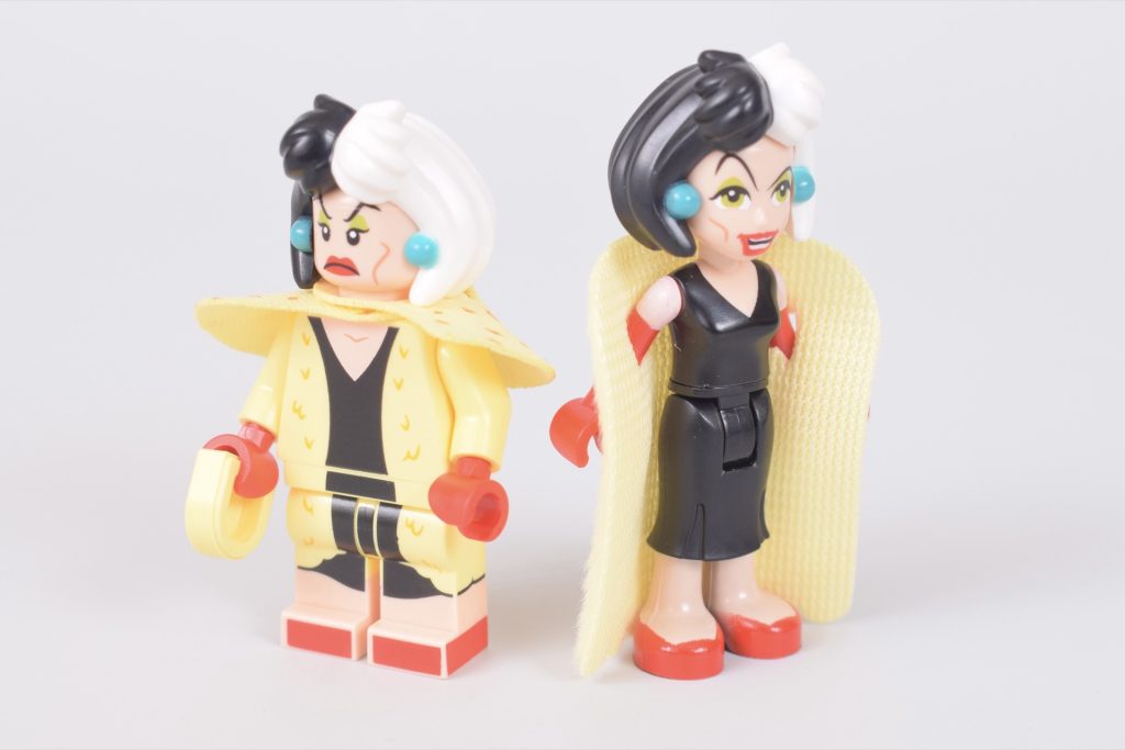 LEGO Disney Cruella minifigure vs mini doll 8 1024x683