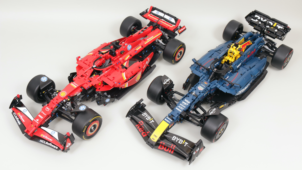 LEGO Technic 42207 Ferrari SF-24 F1 Car 42206 Oracle Red Bull Racing RB20 F1 Car comparison title