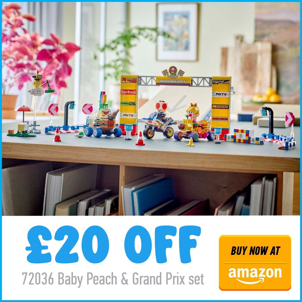 lego super mario 72036 baby peach grand prix set 20 off amazon deal card