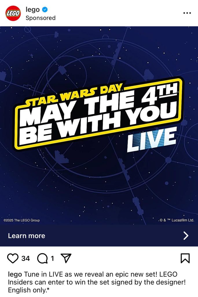 Instagram May the 4th LEGO Star Wars 2025 livestream 1 684x1024