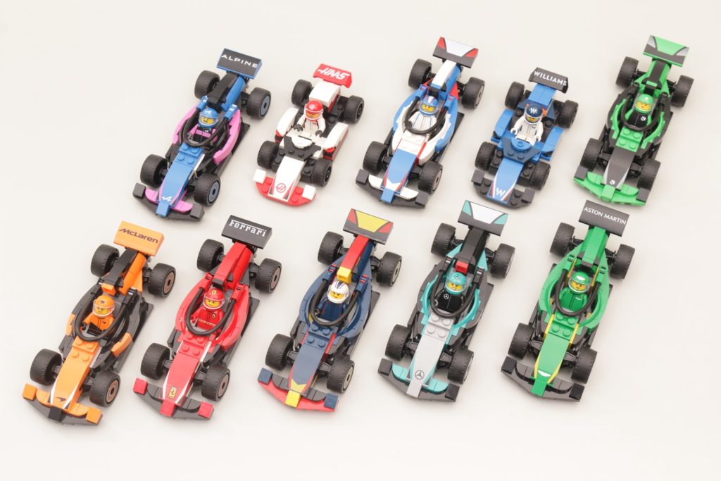 LEGO City Formula 1 car comparison &ndash; every team &ndash; McLaren Ferrari Red Bull Mercedes Aston Martin 1 1024x683