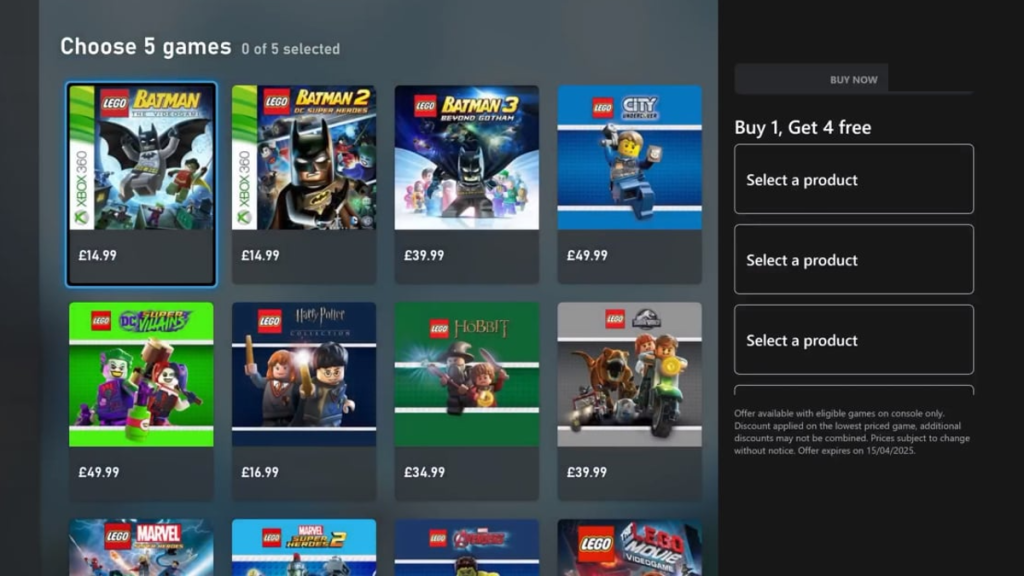 Xbox Store Kjøp 1 få 4 gratis 1024x576