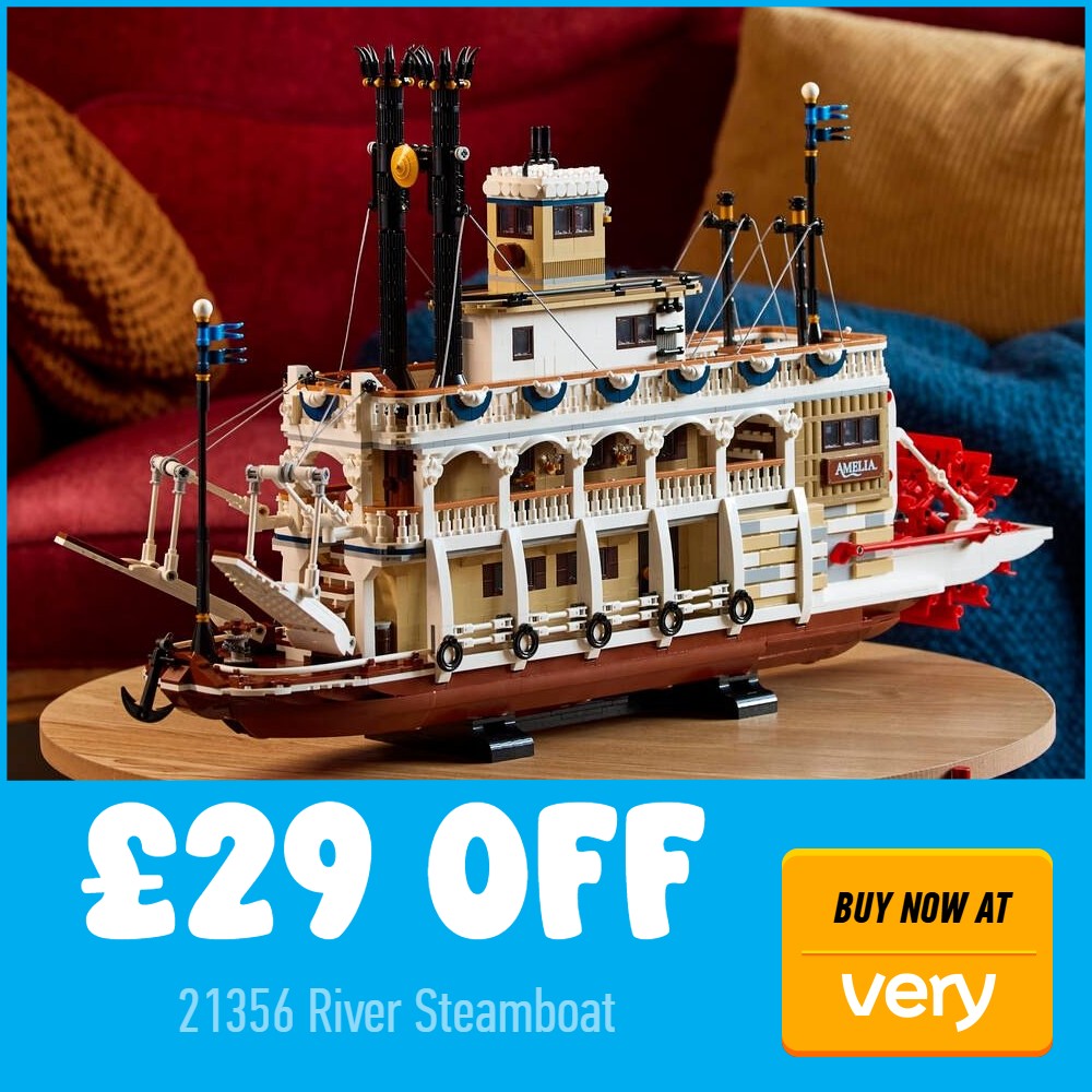 LEGO Ideas 21356 river steamboat 29 off very deal card blue