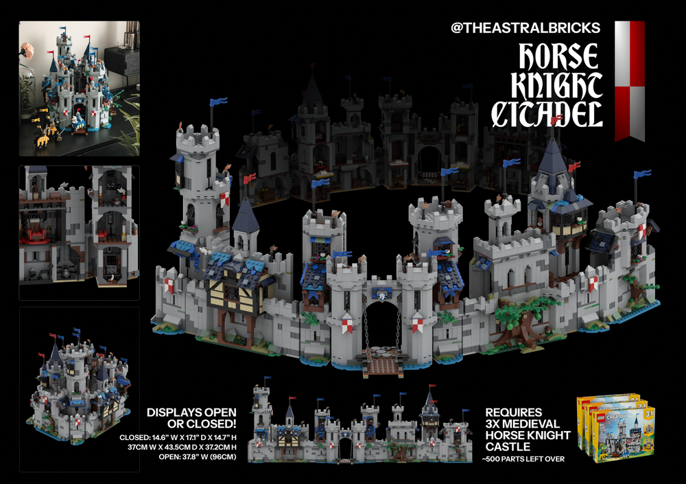 Rebrickable LEGO 31168 Medieval Horse Knight Castle alt build Horse Knight Citadel 1