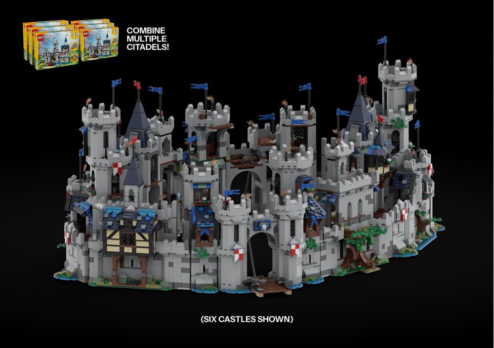 Rebrickable LEGO 31168 Medieval Horse Knight Castle alt build Horse Knight Citadel 6