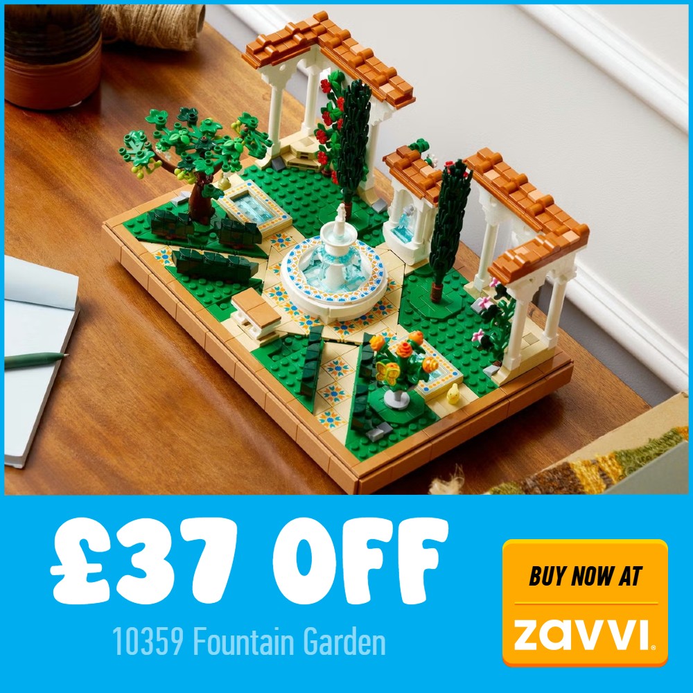 lego icons 10359 fountain garden 37 off deal card zavvi