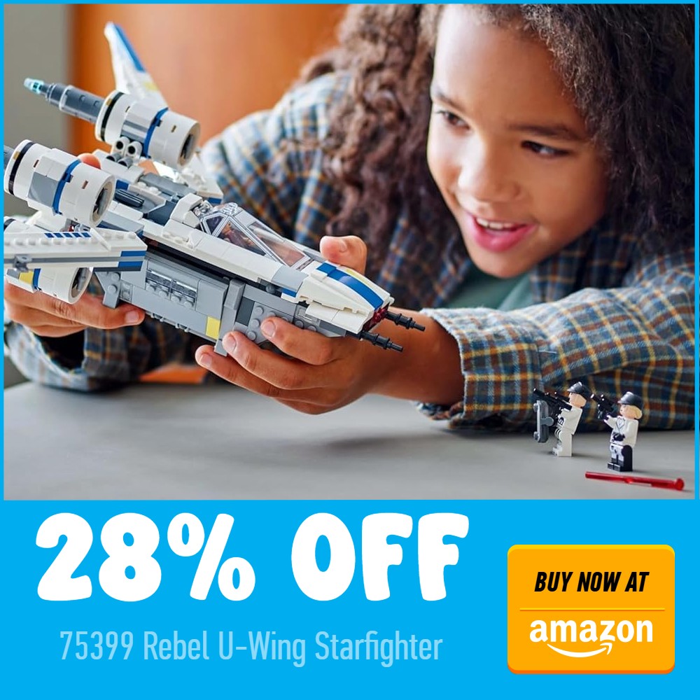 lego star wars 75399 u wing 28 off amazon deal card blue
