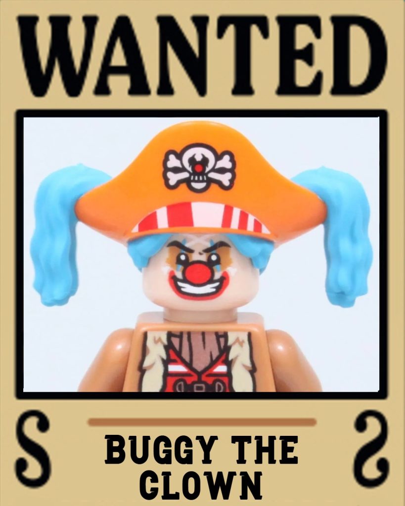 lego one piece buggy the clown wanted poster brick fanatics review 819x1024