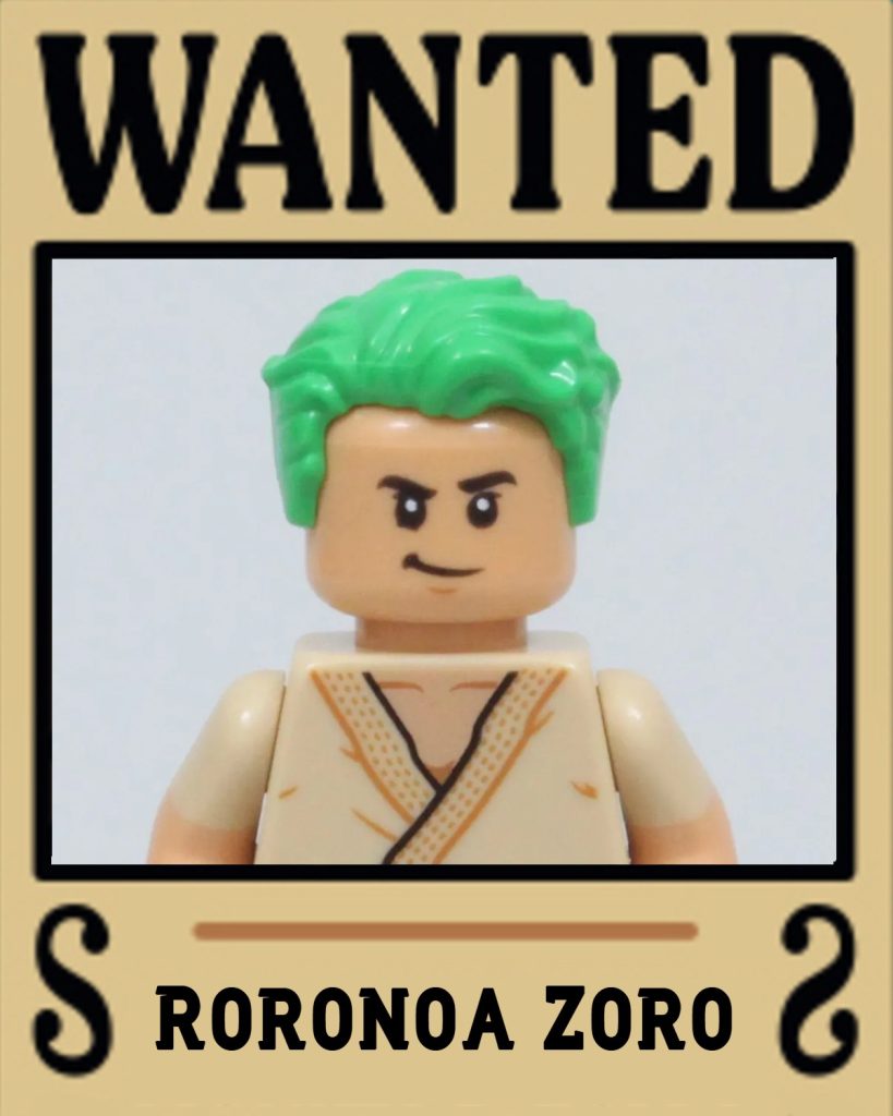 lego one piece roronoa zoro wanted poster brick fanatics review 819x1024