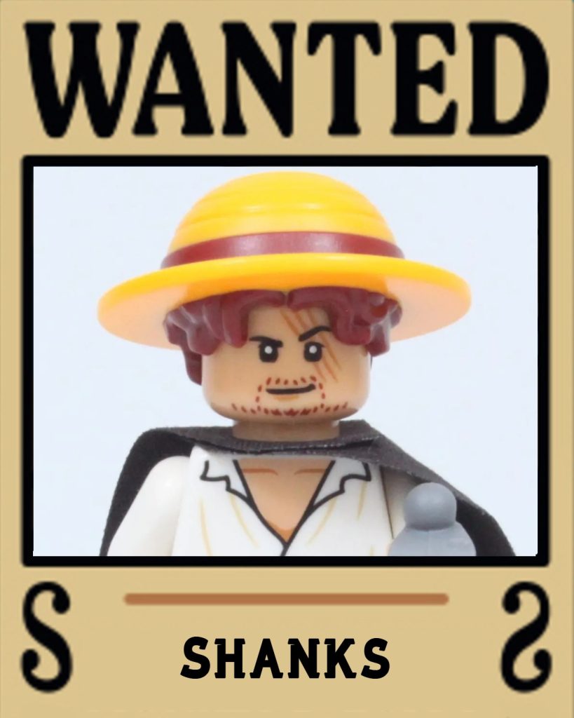 lego one piece shanks wanted poster brick fanatics review 819x1024