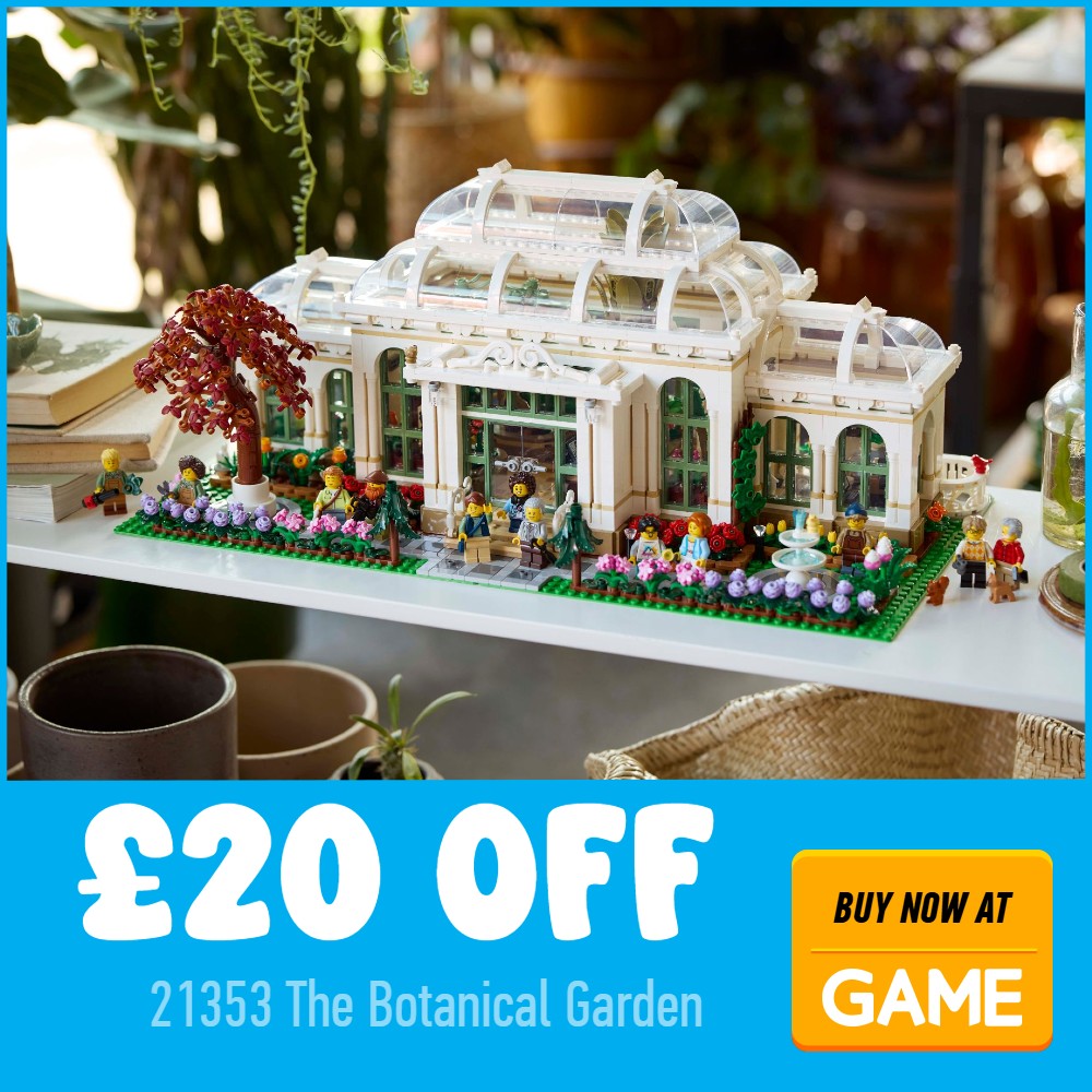 LEGO Ideas 21353 the botanical garden 20 off game deal card blue
