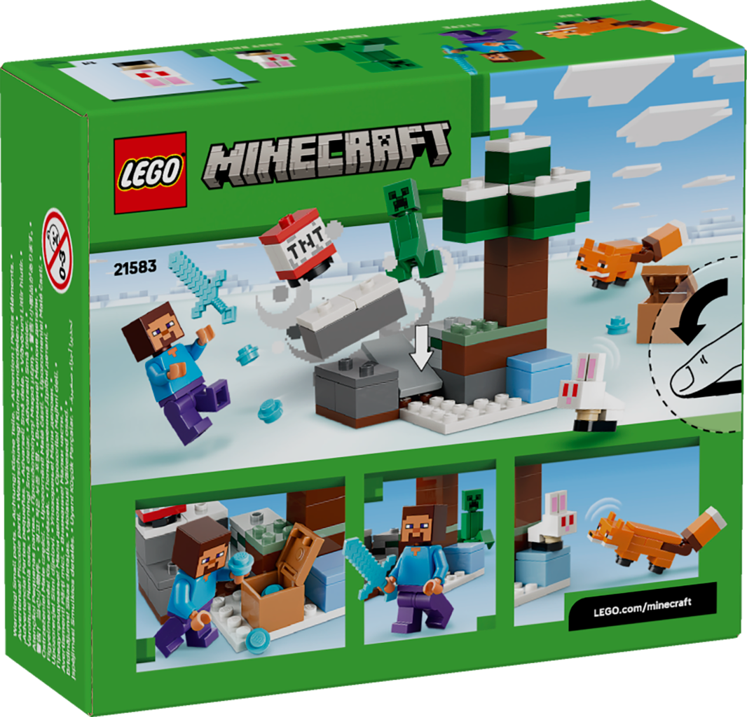 LEGO Minecraft 21583 Steves Taiga-Abenteuer, Rückseite der Verpackung, 1066 x 1024