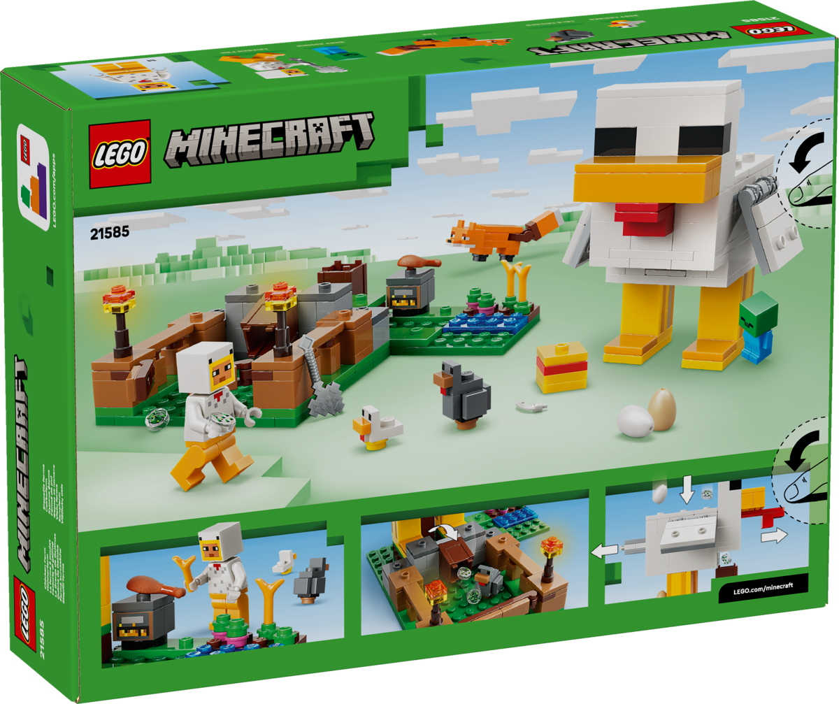 LEGO Minecraft 21585 Hühnerfarm, Rückseite der Verpackung, 1200x1007