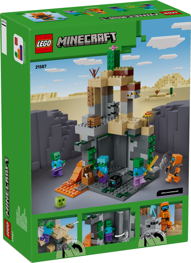 LEGO Minecraft 21587 Zombie Dungeon Rückseite der Verpackung 746x1024