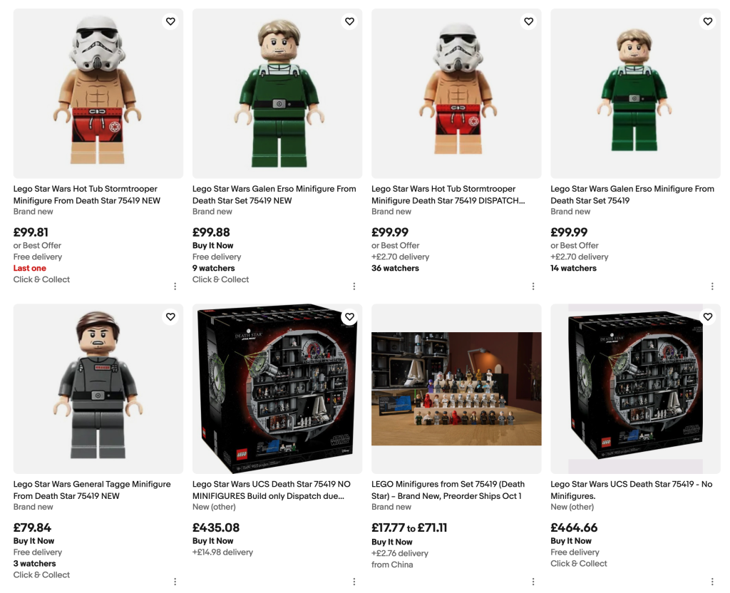 eBay LEGO Star Wars 75419 Death Star minifigures 1024x832