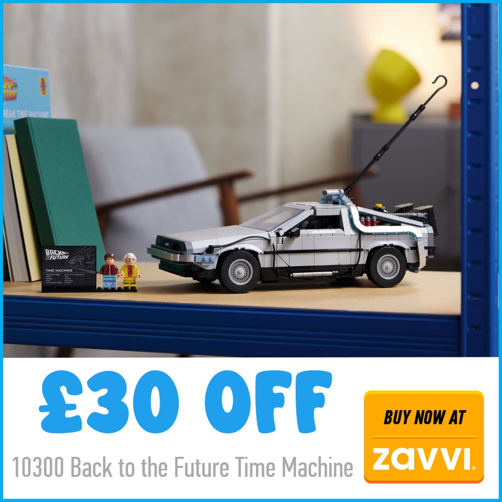 lego 10300 back to the future time machine 30 off zavvi deal card white