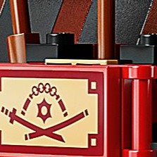 71858 Karte mit vier Waffen hinter dem Schild