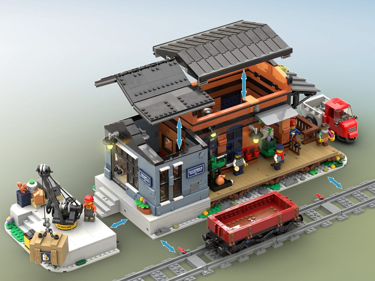 LEGO BrickLink Serie 9 Güterbahnhof aus Holzziegeln 2 1200x900