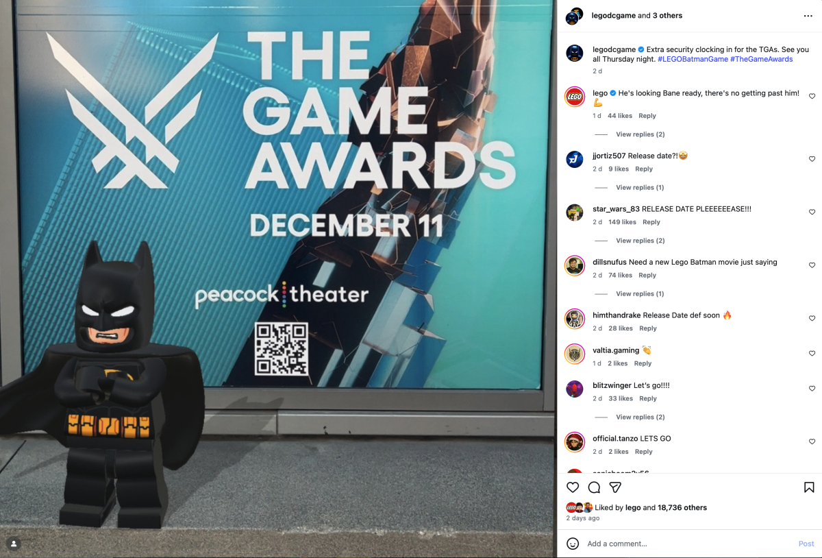 Instagram LEGO Batman Legacy of the Dark Knight The Game Awards post 1200x814
