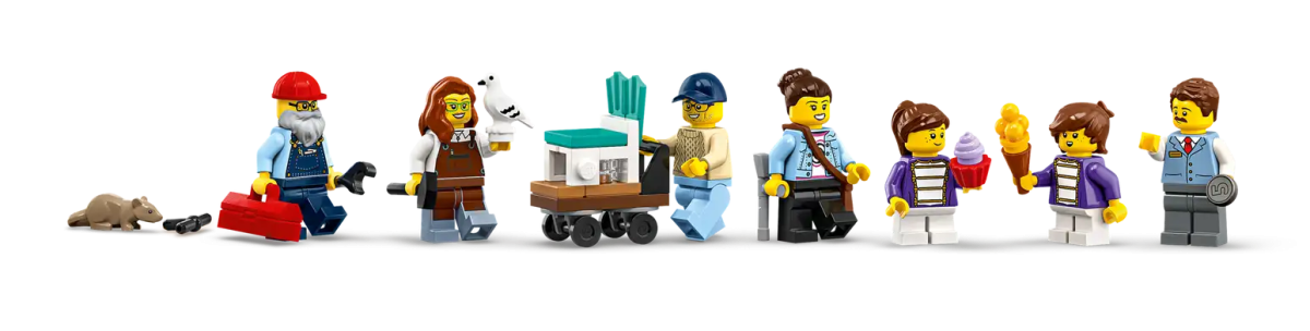 LEGO Icons 11371 Shopping Street minifigures 1200x304