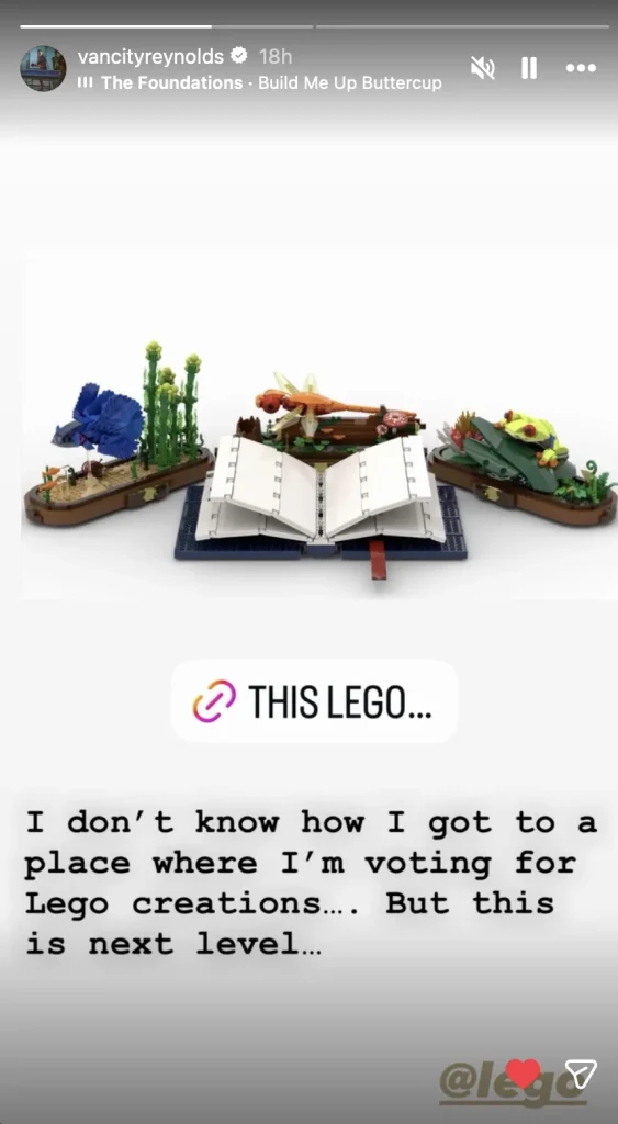 ryan reynolds LEGO Ideas instagram story ok asides reddit 563x1024