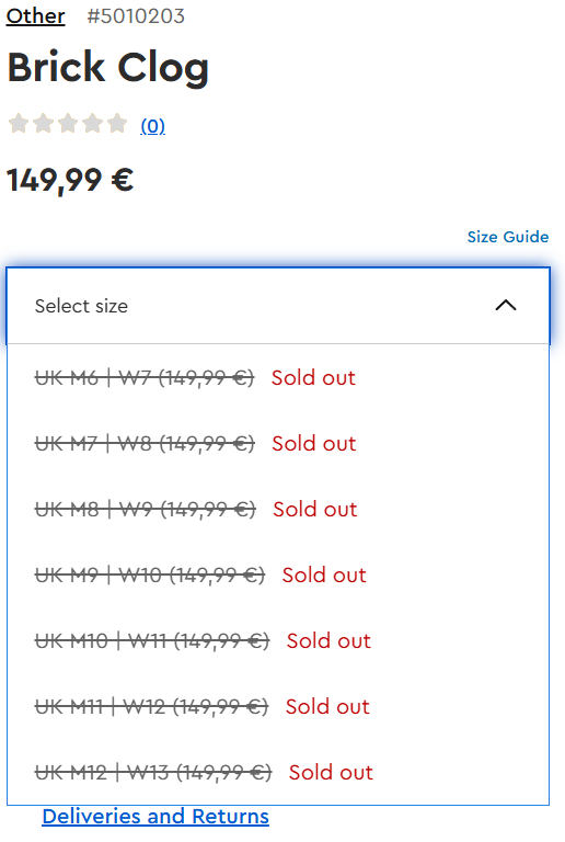 Lego 5010203 Ziegelstein-Clog, EU-Lager