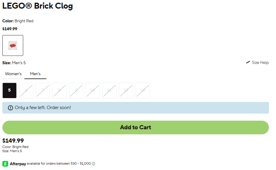 Lego 5010203 Brick Clog US-Lager Crocs