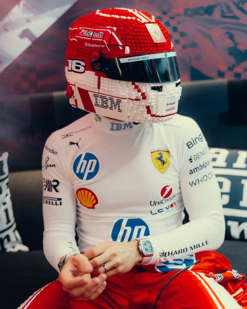 INSTAGRAM Scuderia Ferrari Charles Leclerc LEGO life size helmet 819x1024