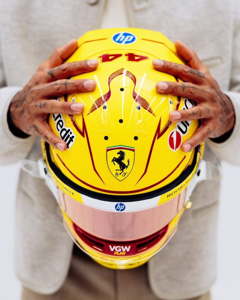 Lewis Hamilton on Instagram Hamilton Ferrari Helmet 1 819x1024