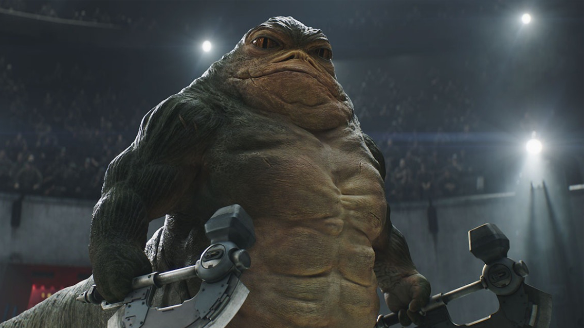 Star Wars Il mandaloriano Grogu Rotta the Hutt in primo piano