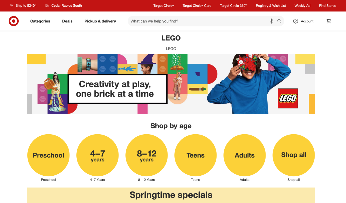 Target LEGO Store 1200x706