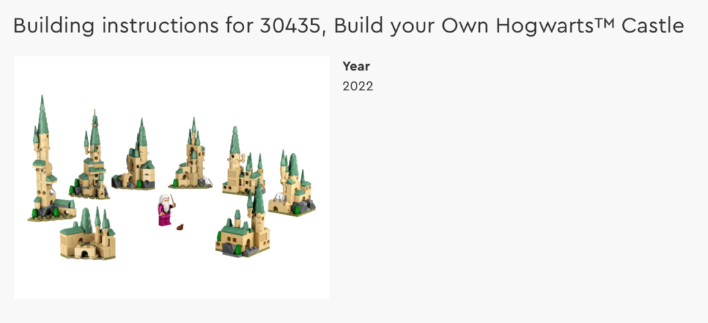 LEGO Harry Potter Build Your Own Hogwarts Castle 30435 Polybag