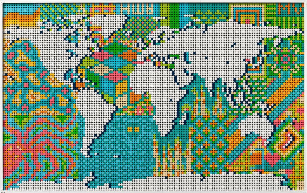 31203 world map art patterns