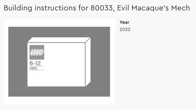80033 Evil Macaques Mech