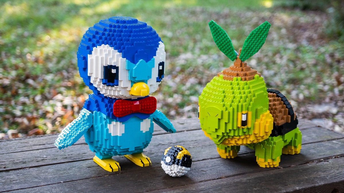 Bricker Builds Piplup Turtwig LEGO Pokemon Featured