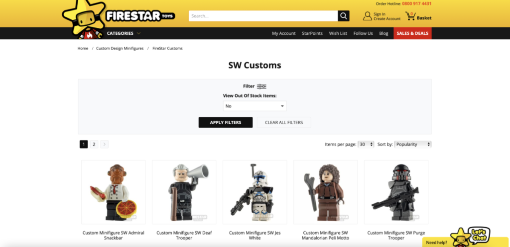 FireStar Toys LEGO Star Wars minifigure personalizzate