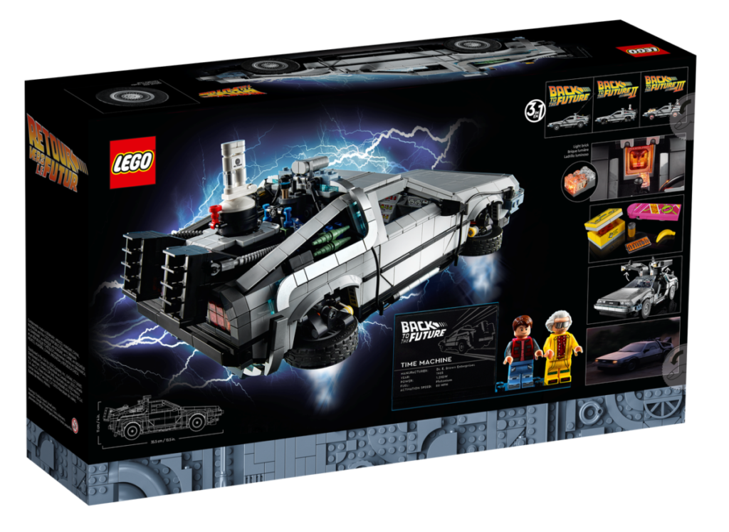 LEGO 10300 DeLorean Time Machine box back