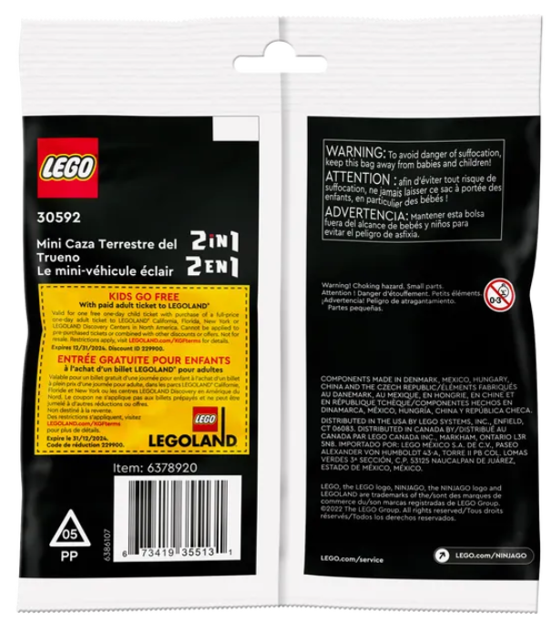 LEGO 30592 NINJAGO Mini Thunder Raider bag back