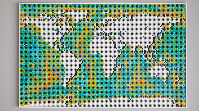 LEGO Art 31203 Mappa del mondo IN PRIMO PIANO 2 RIDIMENSIONATA