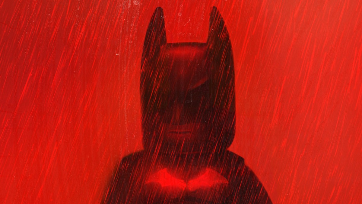 The Batman poster gets a full brick-built LEGO makeover