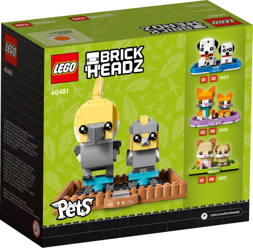 LEGO BrickHeadz Pets 40481 Cockatiel 2