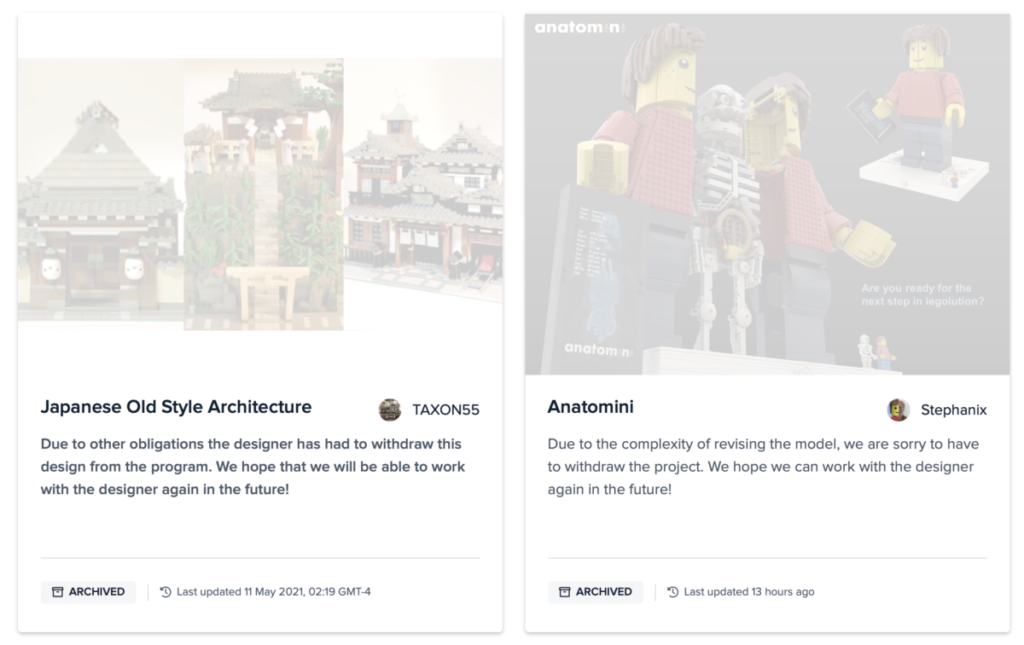 LEGO BrickLink Designer Program Anatomini archived