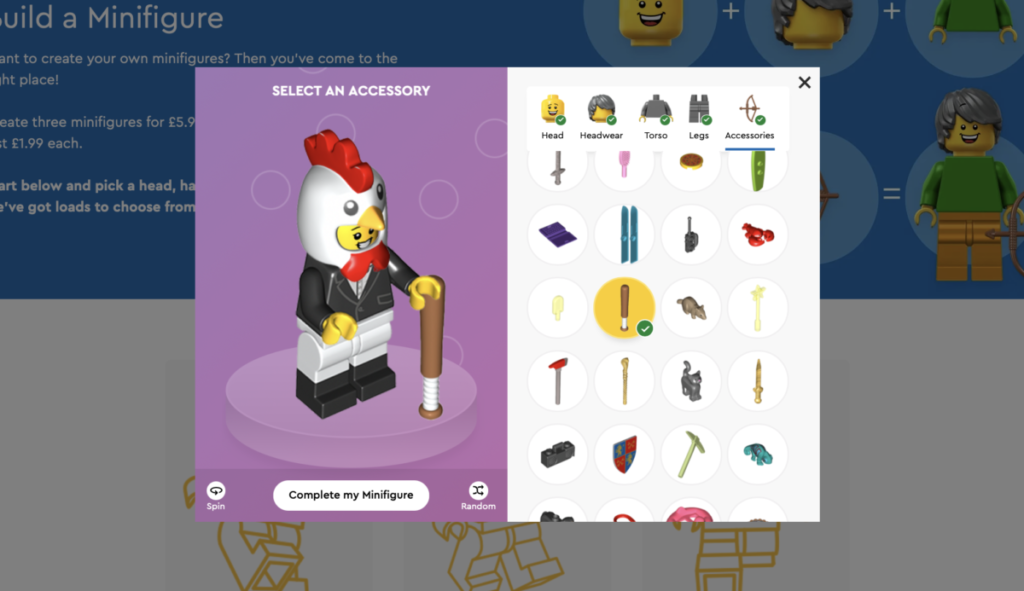LEGO Build a Minifigure online beta experience 2