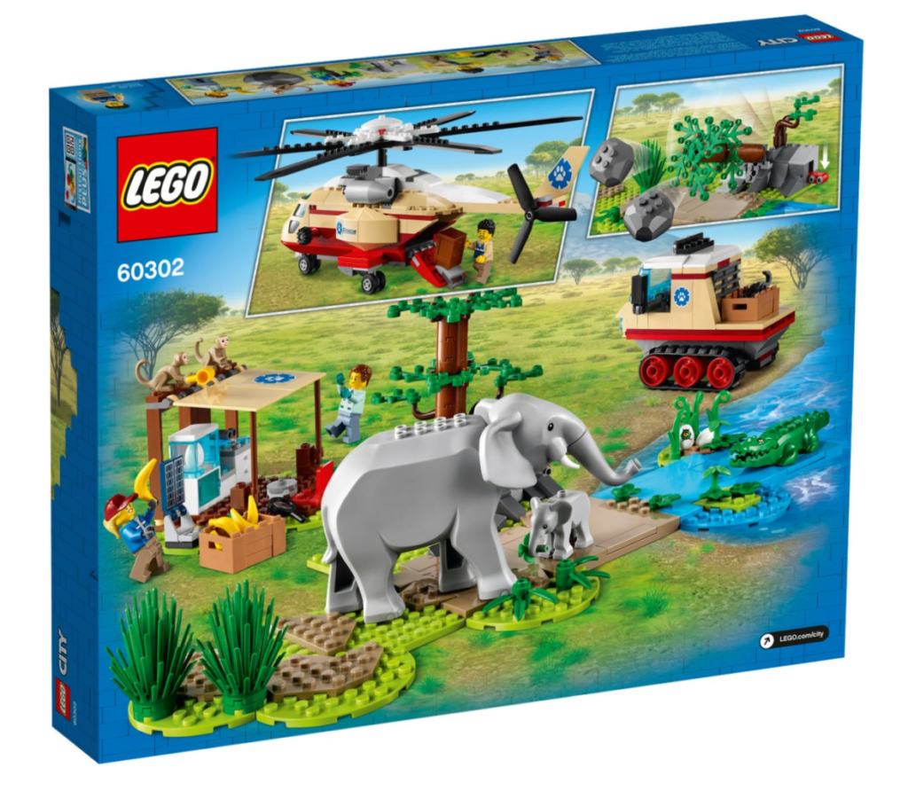 LEGO CITY 60302 Redningsaksjon for dyreliv, eske bakside 1024x892