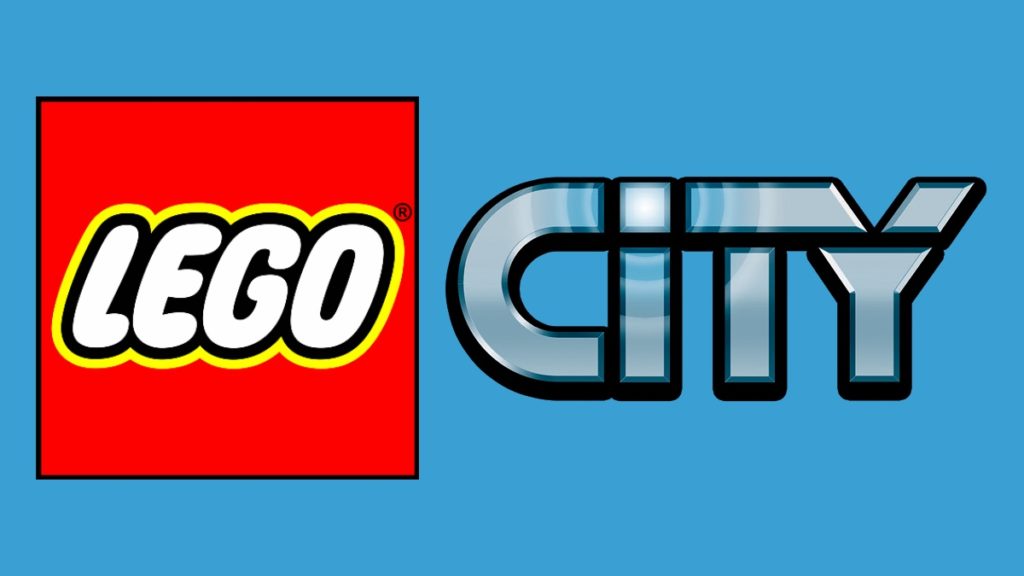 LEGO CITY logo in primo piano ridimensionato