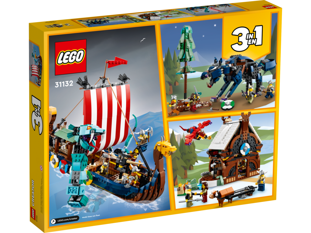 LEGO Creator 3 in 1 31132 Viking Ship and the Midgard Serpent 2