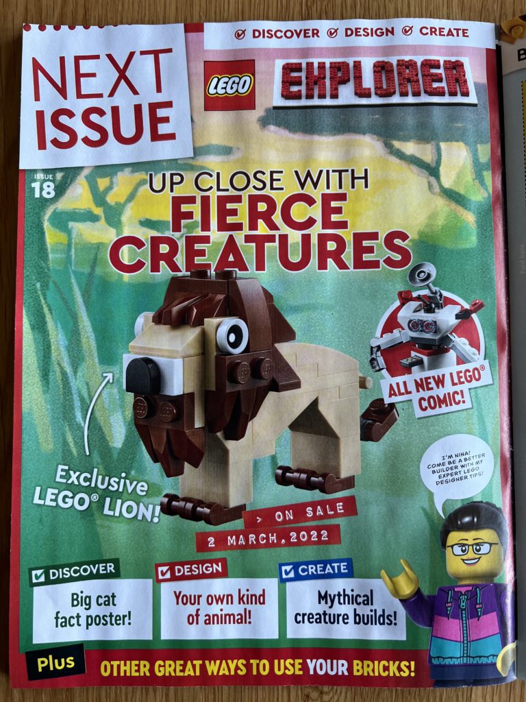 LEGO Explorer magazine 18 next issue page